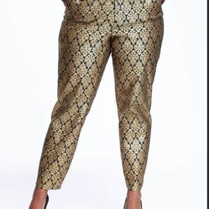 Gold-metallic Brocade Pixie Pants from Old Navy